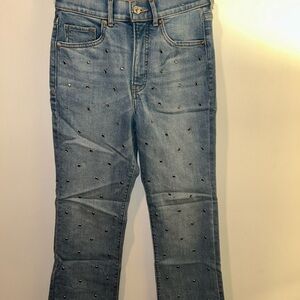 Express Cropped Flare Studded Jeans
